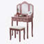 Ensemble coiffeuse et tabouret en bois-303004798
