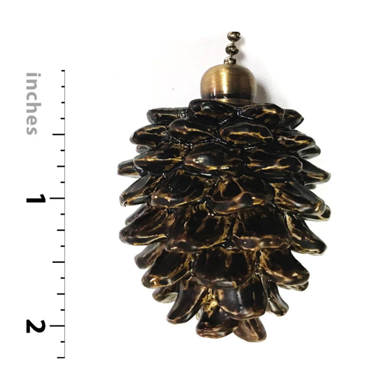 Antique Brass Pine Cone Ceiling Fan Pull Chain Set