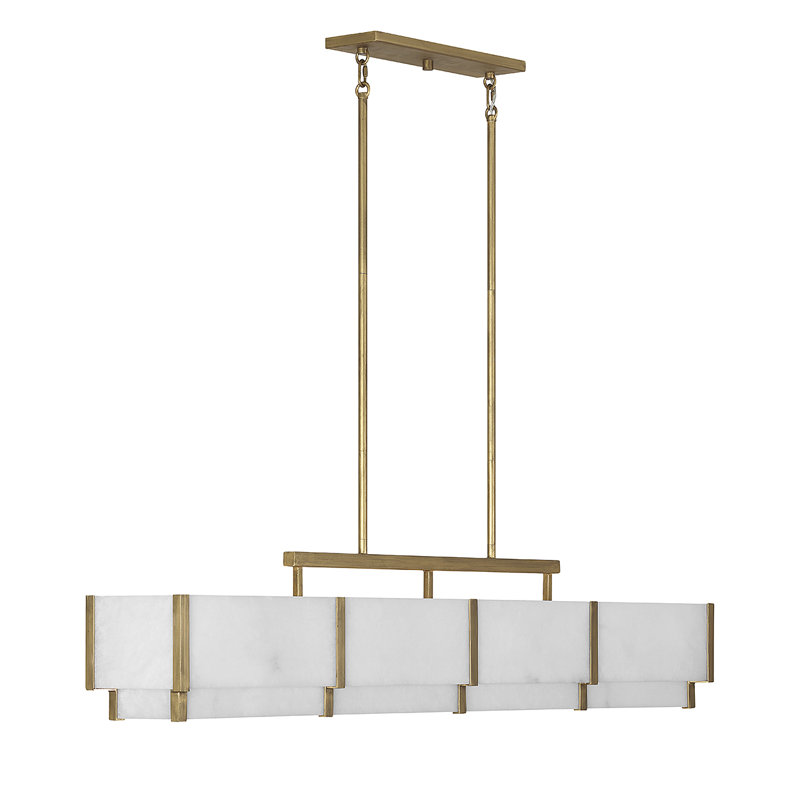 Orleans 8-Light Linear Chandelier, Distressed Gold