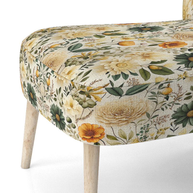 Chaise d'appoint à motif floral bohème et éclectique Floral Wanderlust
