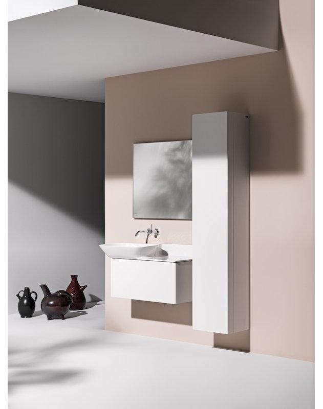 Ino 35.43'' L Bathroom Sink, Single Hole, Right Shelf