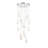 15-Light Chrome Chandelier With White Glass Pendants-355020297