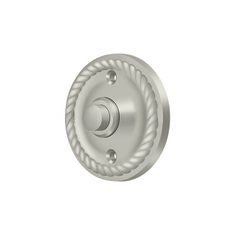Deltana BBRR213U15 Bell Button, Round with Rope in Brushed Nickel, Brushed Nickel