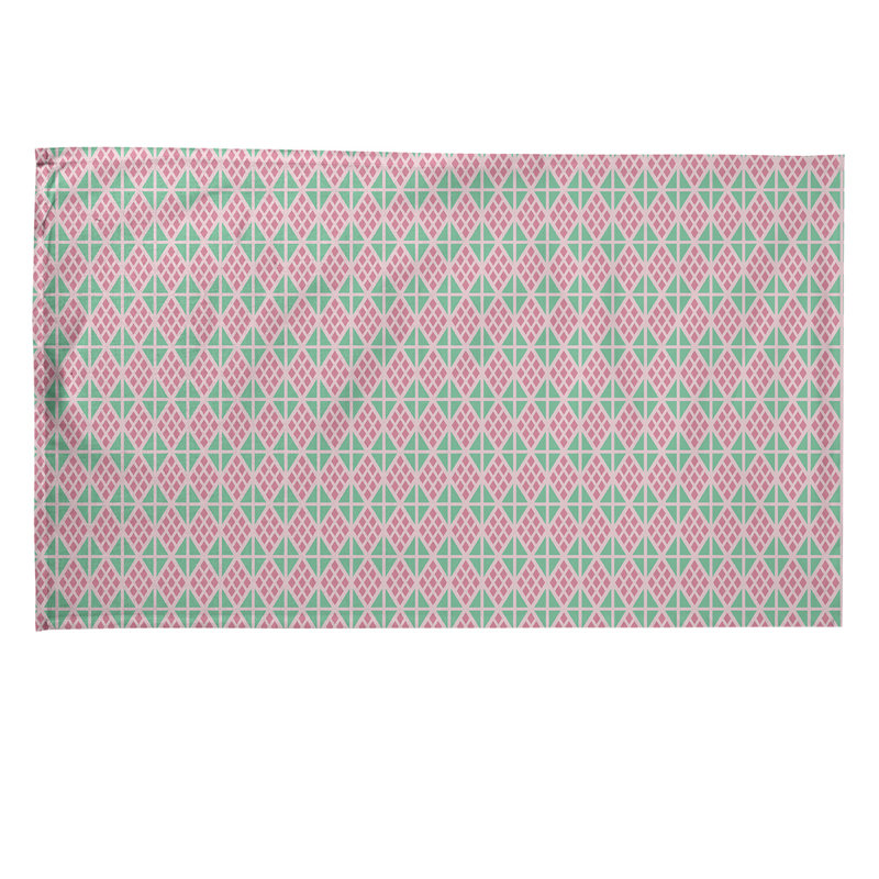 Tea Towel Kitchen Towel, Poly Twill, Pink/Mint