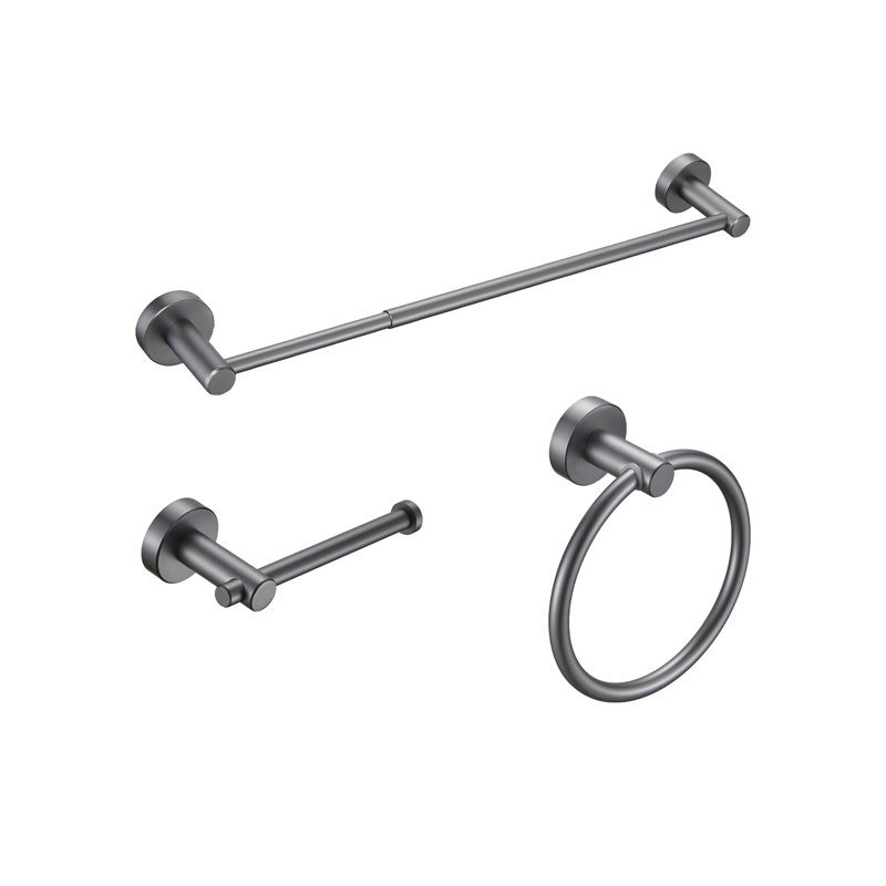 3 - Piece Bathroom Hardware Set, Gray