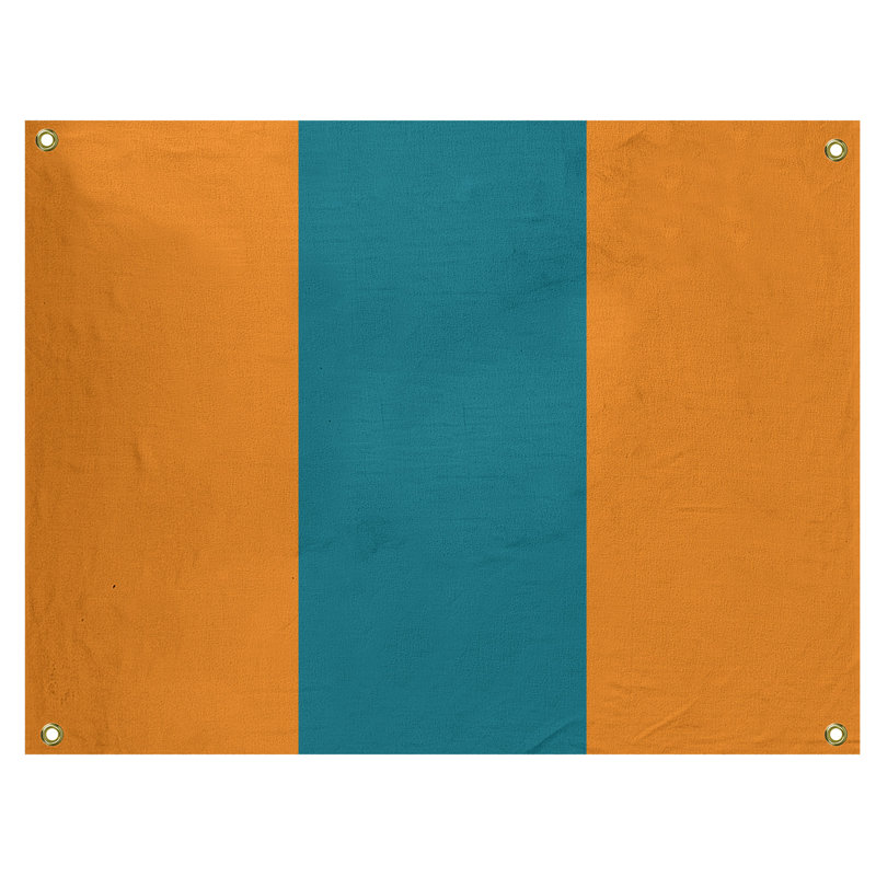 Tapisserie de polyester San Jose, H 59 po x l 80 po x P 2 po, Orange brulé / bleu sarcelle foncé du Pacifique