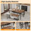 Ensemble de table de salle à manger compacte avec banc de rangement et support à vin - Table rectangulaire et chaises pour 4 - Structure en métal robuste - Idéal pour les petits appartements ou studios-133354332-133354333-133354334-133354337