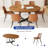 Clanton 59''Round Dining Table Set, Mid Century Modern Round Dining Table For 4-6 Person-125371789-125371790-125371793