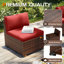 Ensemble de conversation modulaire en rotin pour 8 personnes avec coussins-452086264-463747201
