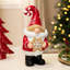 Décoration de Noël gnome tenant un pain d'épice et flocons de neige - 11,5 po - rouge