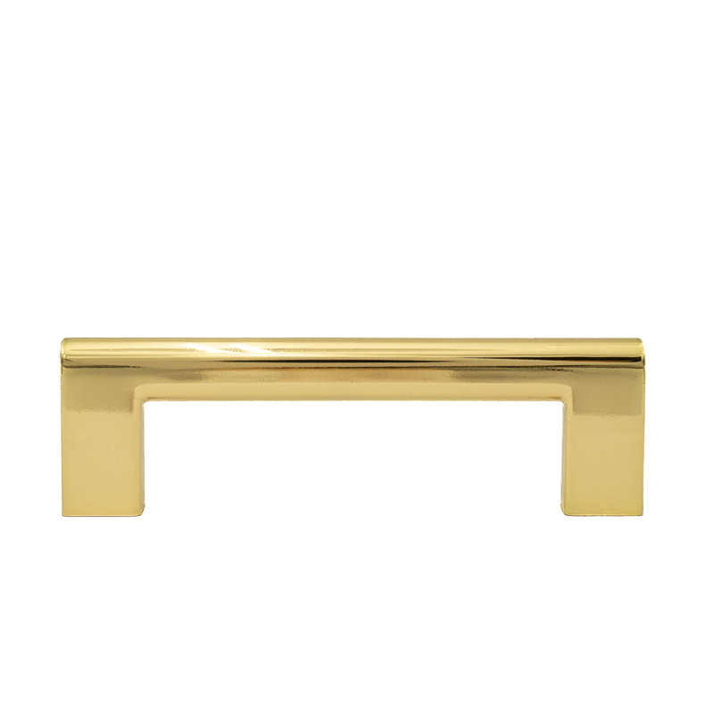 Vail 3-3/4" (96mm) Polished Gold Bar Pull, Polished Gold, 3.75"
