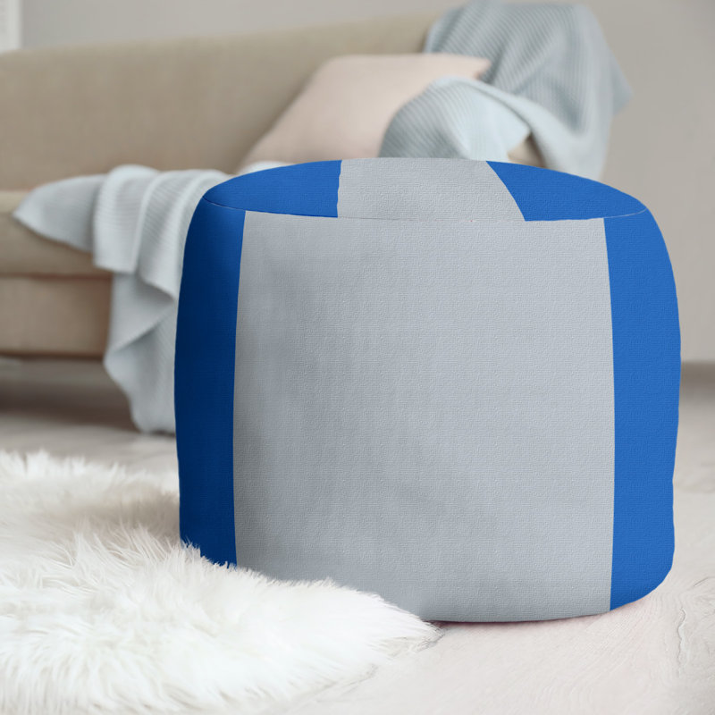 repose-pieds rond 20,5", Bleu royal / argent / bleu royal