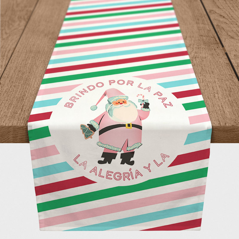 Levittown Striped Christmas Table Runner, 72" x 16"