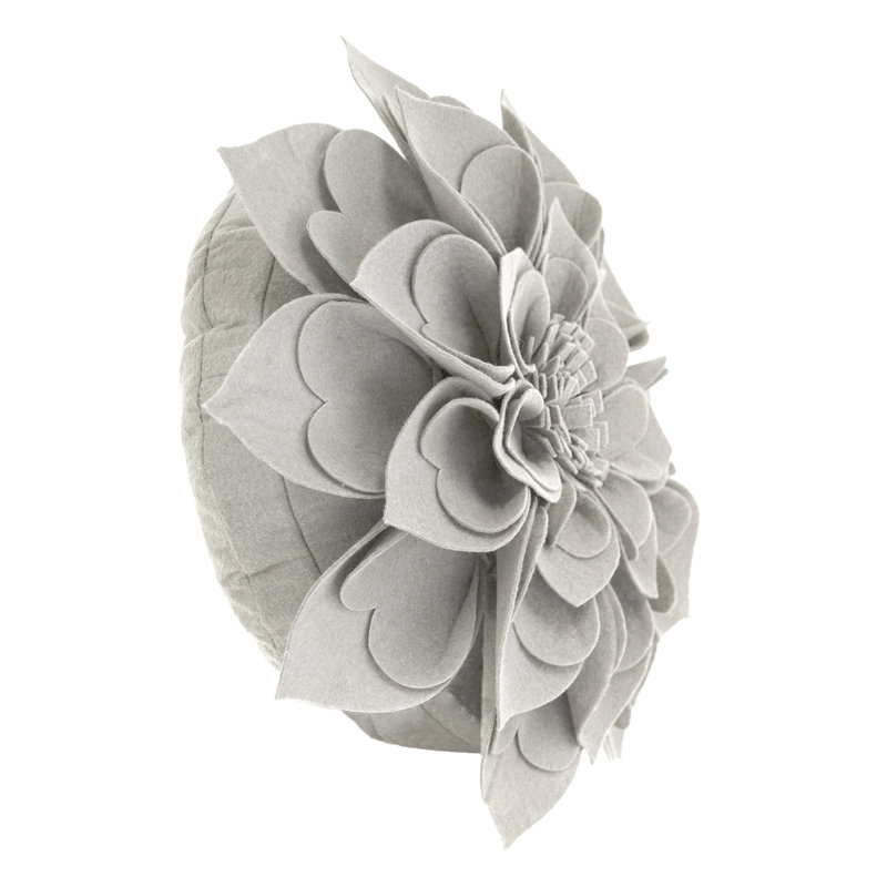 Housse de coussin Floral, 16 po x 16 po, Gris