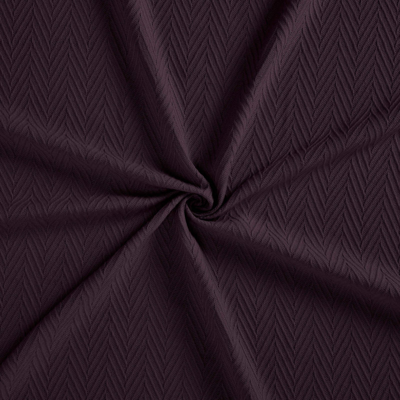 Queen Plum Cotton Woven Chevron Blanket