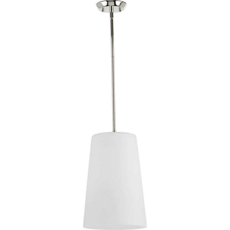Luminaire suspendu cylindrique à 1 lumière Rozenn, Nickel poli, H 18,87 po x l 10,5 po x P 10,5 po