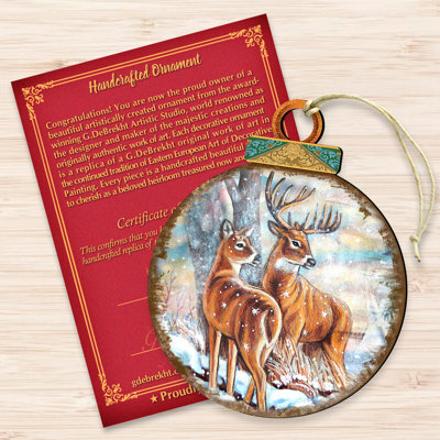 Tidaholm 5.5'' Wood Animals Ball Ornament