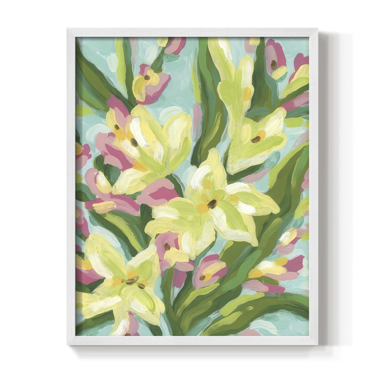 «Floral Vibration II», H 15 po x l 12 po, Blanc