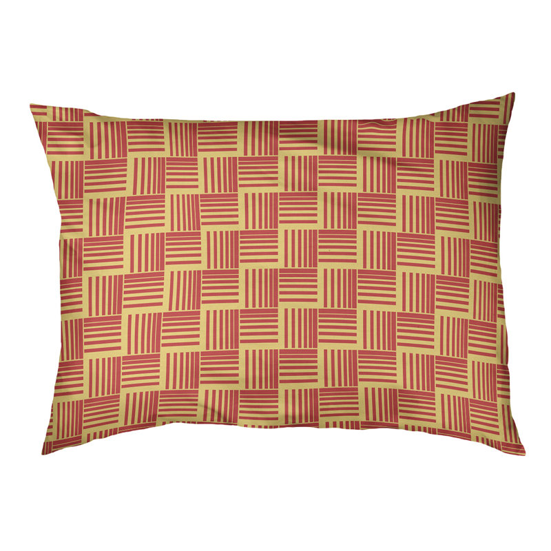 Coussin Cheng, Grand (l 50 po x P 7 po x H 40 po), Jaune/rouge