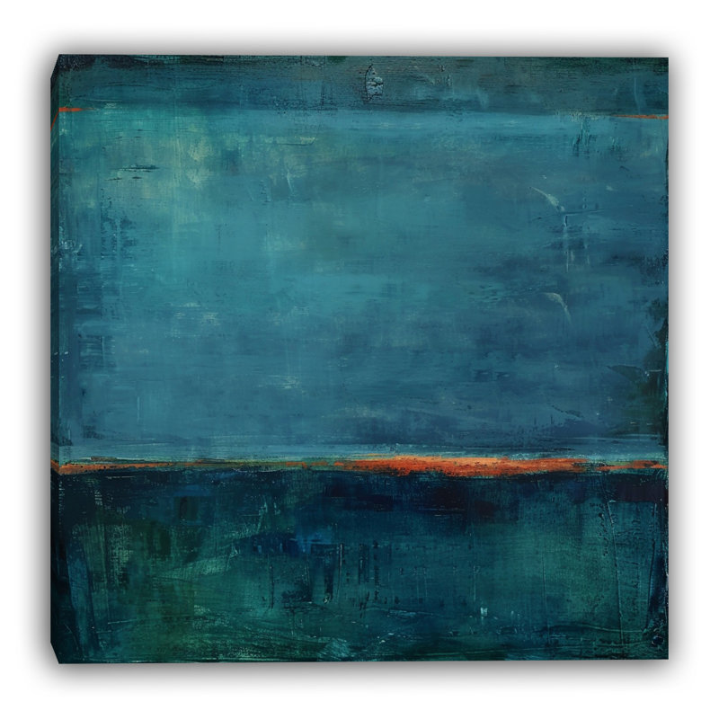 Teal Divide Wrapped Canvas Wall Art, 40"W x 40"H x 1.5"D