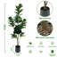 6FT Fiddle Leaf Fig Artificial Tree with Planter Pot,Faux Floor Plant, Indoor and Outdoor Fake Plants for Home Office Decor