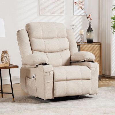 Swivel Rocker Recliner Chair with Vibration Massage and Heat -  Ebern Designs, C13D93BE4CC341699AB3373A8B3EDE22