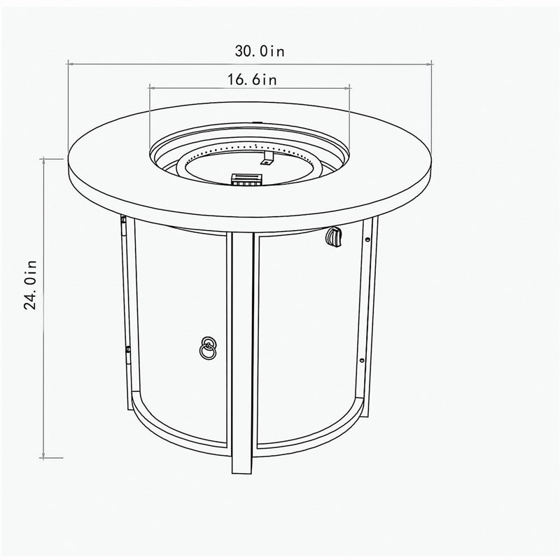 40000BTU Propane Round Pit Table Propane Pit Table