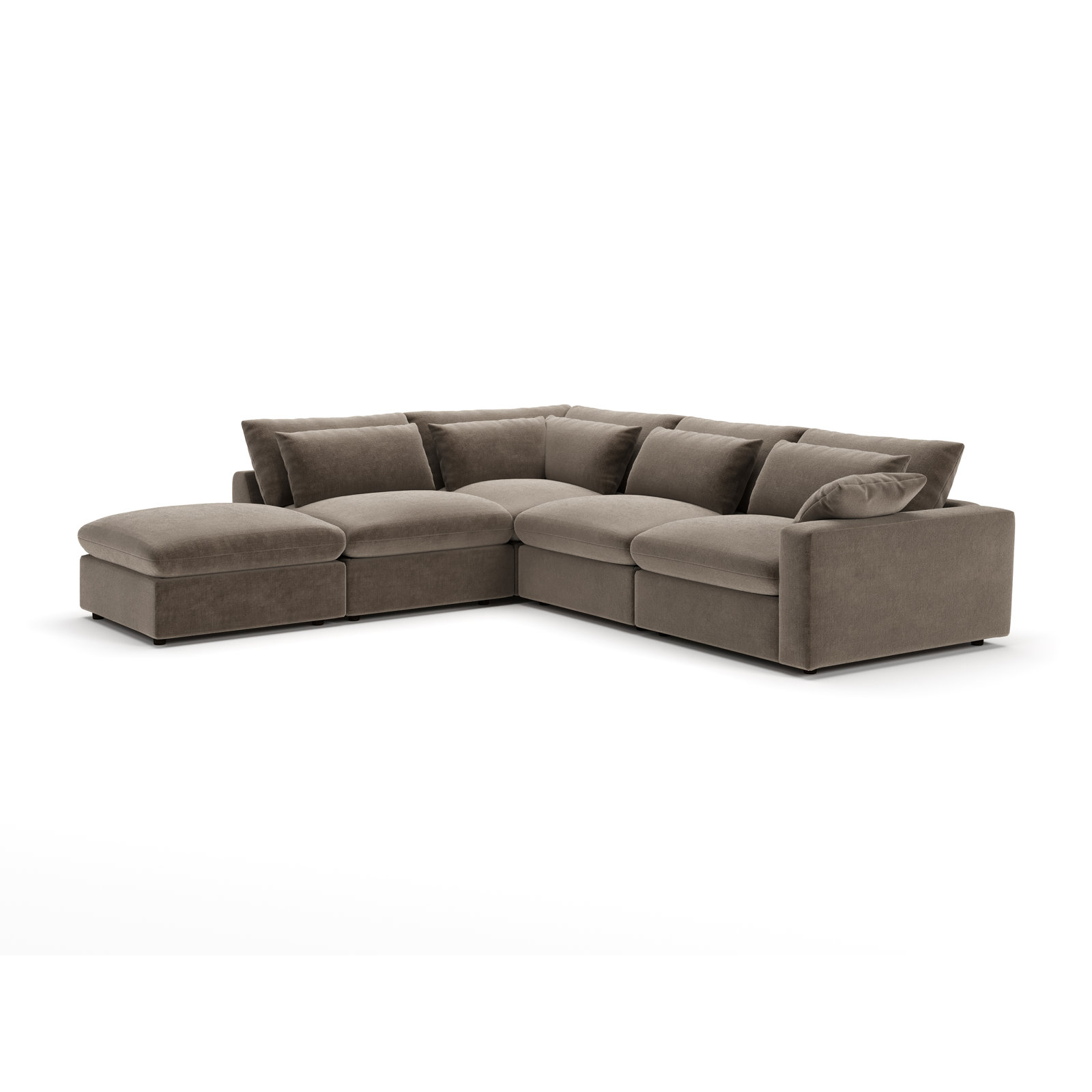 Remy Sectional, Left Hand Facing, Andrew Driftwood Performance Chenille