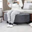 HOMCOM Semi Circle Ottoman Storage Bench Tufted-347628571