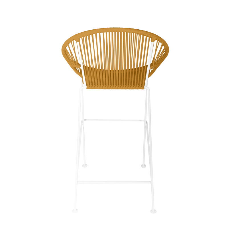 Tabouret à hauteur de comptoir fabriqué à la main Puerto, Caramel, Blanc