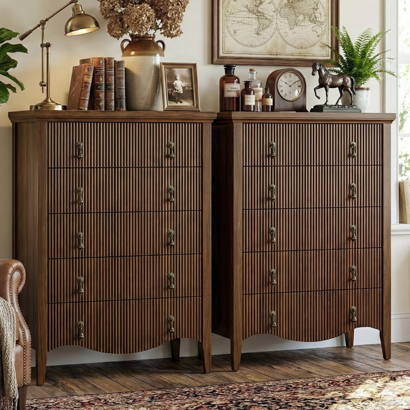 Commode 5 tiroirs Avenall, Noyer
