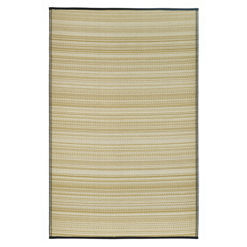 Outdoor Rug Plastic Straw Rug Waterproof Patio Amyree, Rectangle 3' x 5', Cancun Shadow - Sand & Black