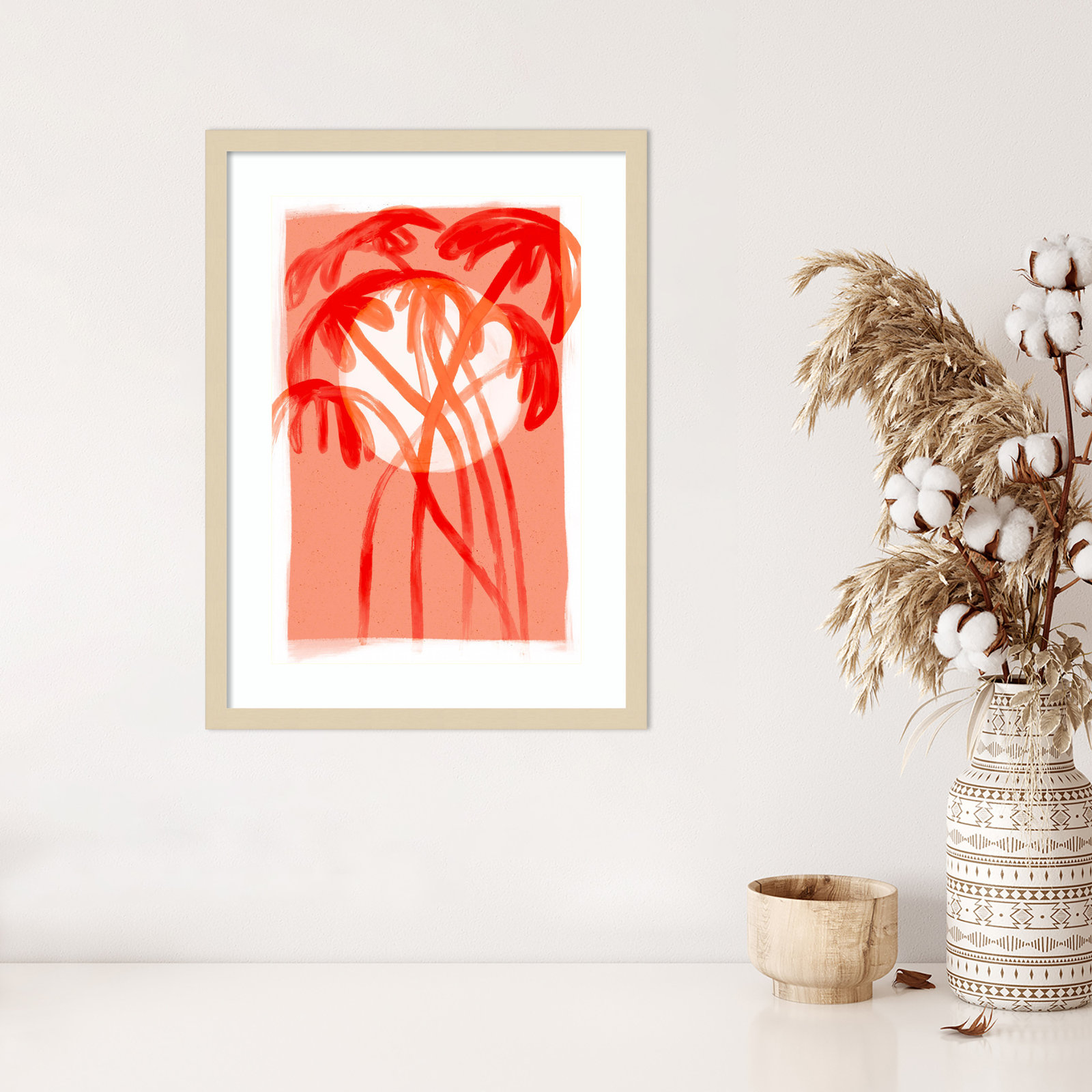 Galya "Palms at Sunset" Print by Treechild, Brown, 25" H x 19" W