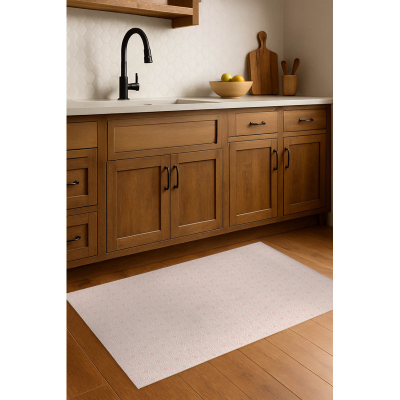 Tapis de cuisine antidérapant léger Child Lock, Rose, Rectangulaire 3 pi x 5 pi