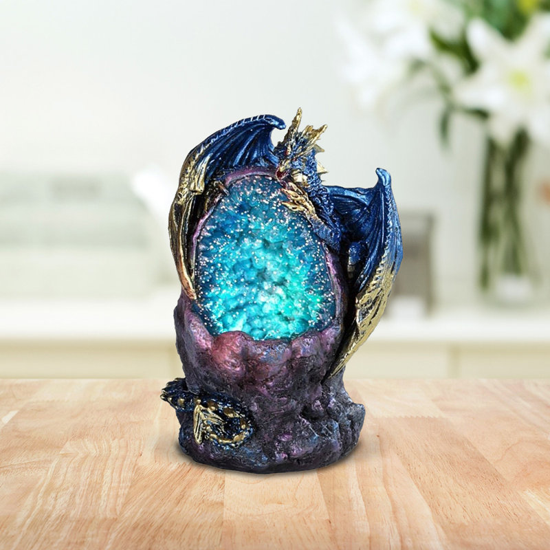 Figurine de dragon bleu 5 "avec DEL bleu / mauve