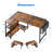 Kirstey L-Shape Gaming Desk with Built in Outlets,Computer Desk with Monitor Stand-1337675898-1337675893