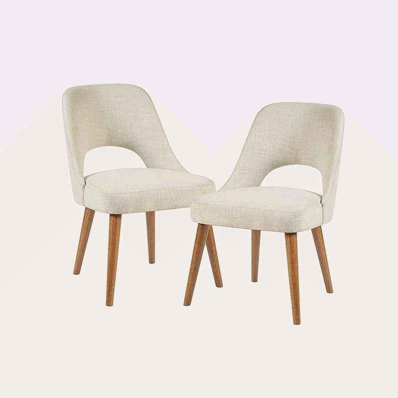 Chaise de salle à manger (ensemble de 2), Crème, crème
