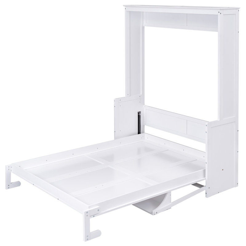 Grand lit escamotable avec tablette, Blanc