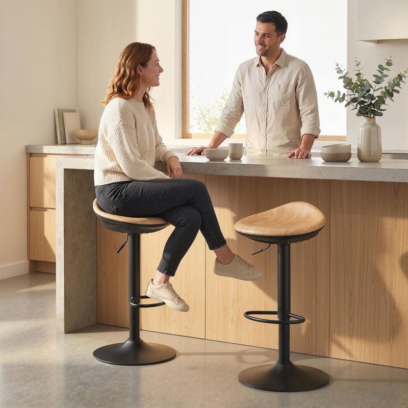 Swivel Upholstered Adjustable Height Bar Stool