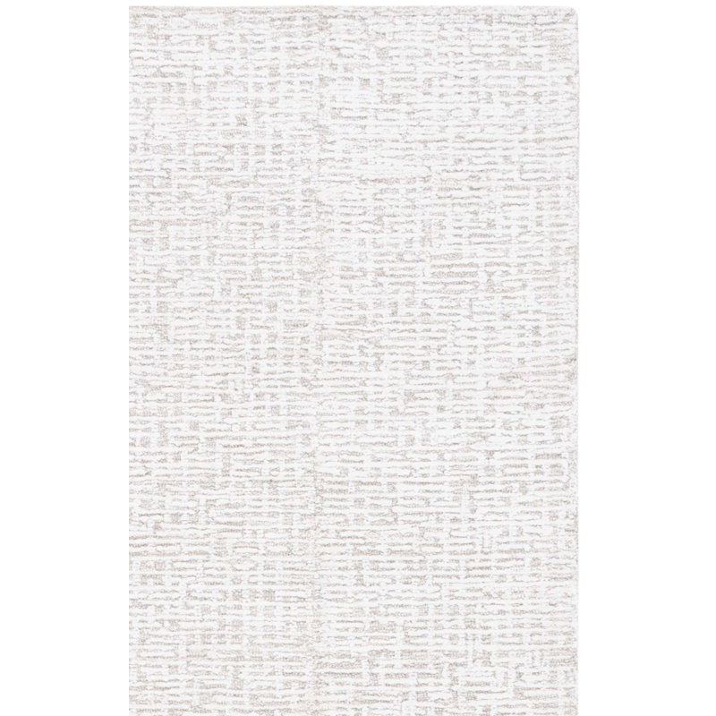 Reaver Hand Tufted Viscose Wool Cotton with Latex Abstract Rug in Ivory, Rectangle 3' x 5'