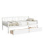 Lit de jour simple en bois de pin avec deux tiroirs de rangement, canapé-lit avec plateforme de 10 lattes de soutien-118022097