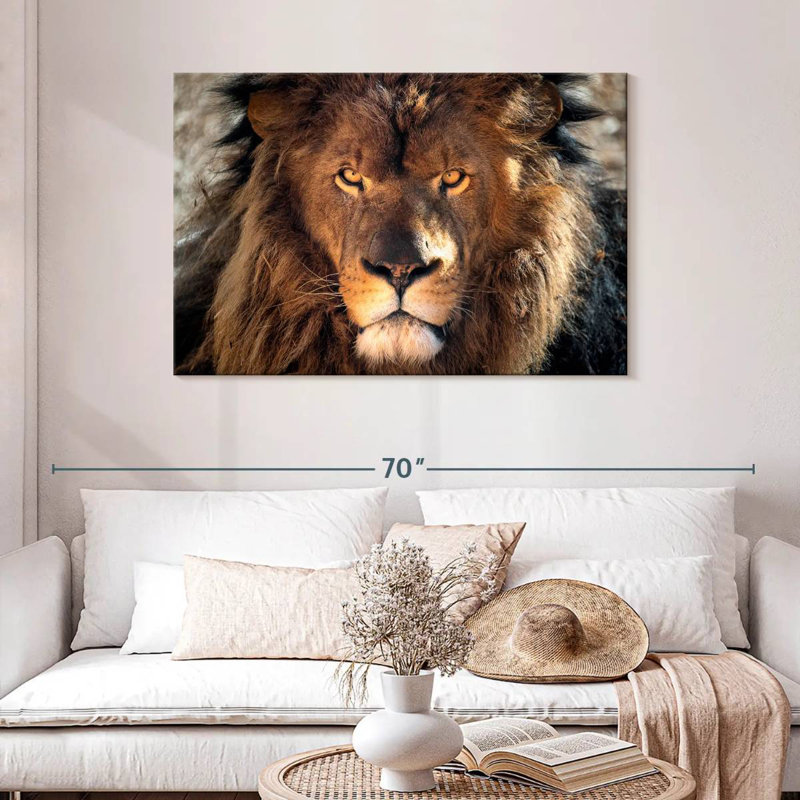 Tough Lion Head, 30" H x 45" W