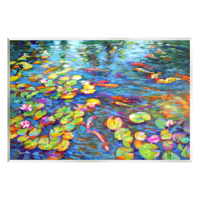 " Koi Fish And Water Lilies " by Leon Devenice
