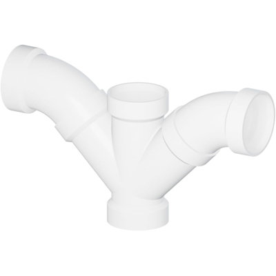 1-1/2 in. PVC DWV Double Combination Wye & 1/8 Bend 45° Elbow Hub, White PVC Drain, Waste & Vent Fitting, (10 Pack)