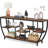 70.9” Industrial Console Sofa Table With 7-Tier Storage Shelves, Extra Long Entryway Table Behind Couch, Rustic Brown TV Stand For Living Room, Hallway, Or Foyer – Metal Frame Accent Table