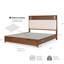 Mid-Century Modern Beautiful Eastern King Size Bed Walnut Solid Wood Upholstered Hb W Reading Light Bedroom Furniture-1503966489