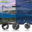 Parasol extérieur rectangulaire en porte-à-faux à DEL 153 "x 116" avec base lestée-128705767
