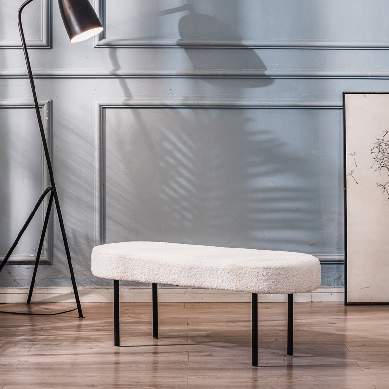 Banc en métal et blanc Mimi