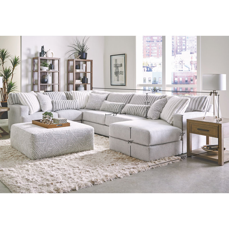 Zyyon 4-Piece Chaise Sectional, Right Hand Facing