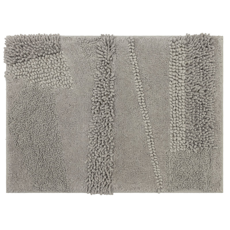 Tapis de bain lavable à la machine antidérapant Laverne, L 27 po x L 45 po, Argent argent